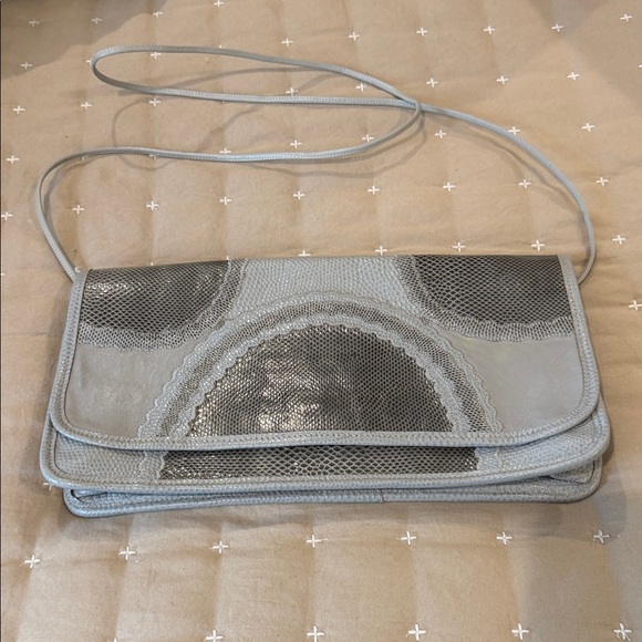 Carlos Falchi Gray and Black Clutch